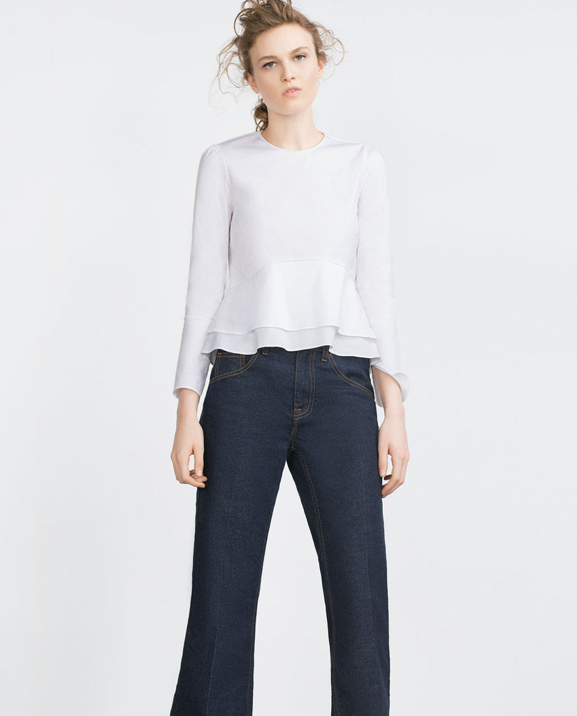 FRILLED POPLIN TOP