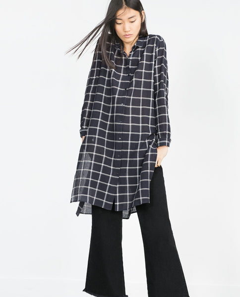 LONG CHECKED TUNIC