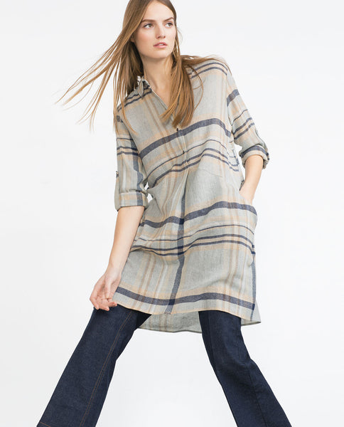 LARGE CHECK TUNIC