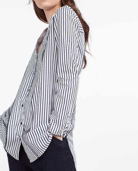 STRIPED POPLIN SHIRT