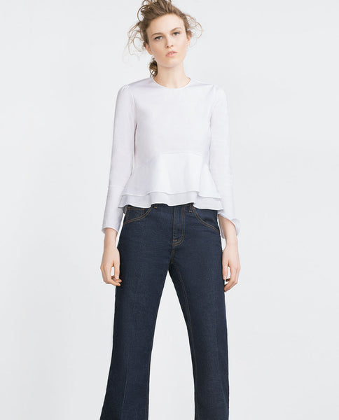 FRILLED POPLIN TOP