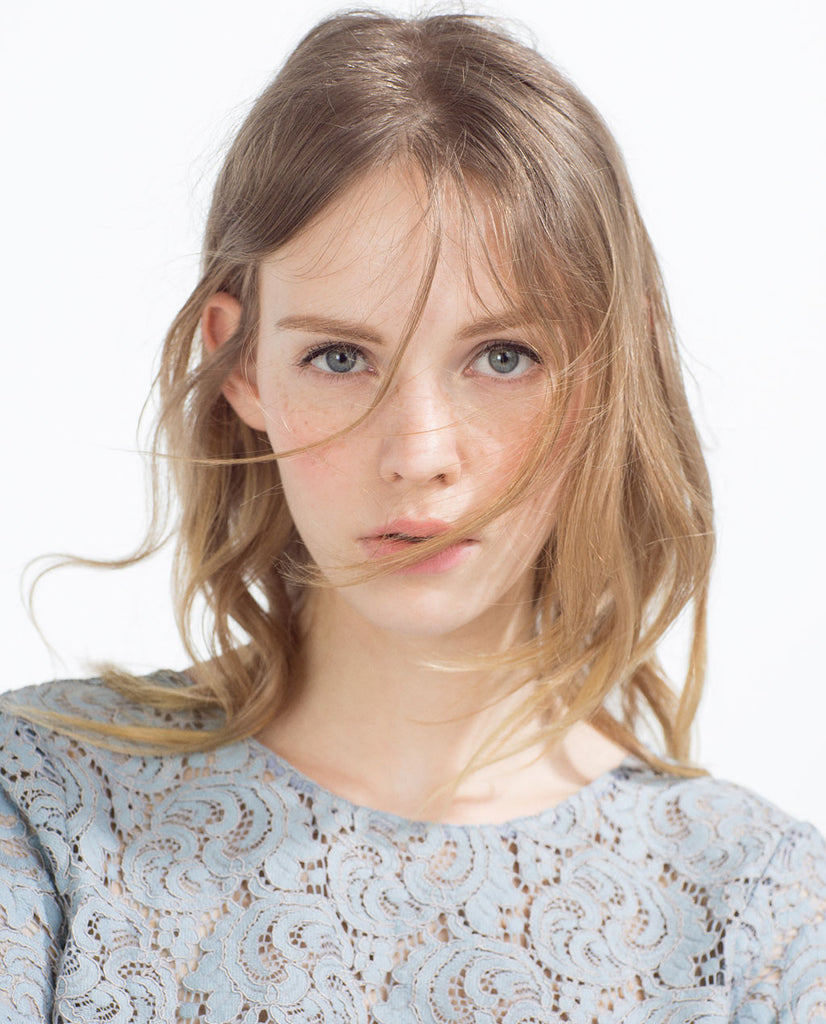 PEPLUM GUIPURE LACE TOP