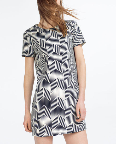 PRINTED STRAIGHT CUT DRESS