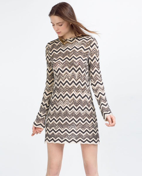 TWO TONE KNIT DRESS