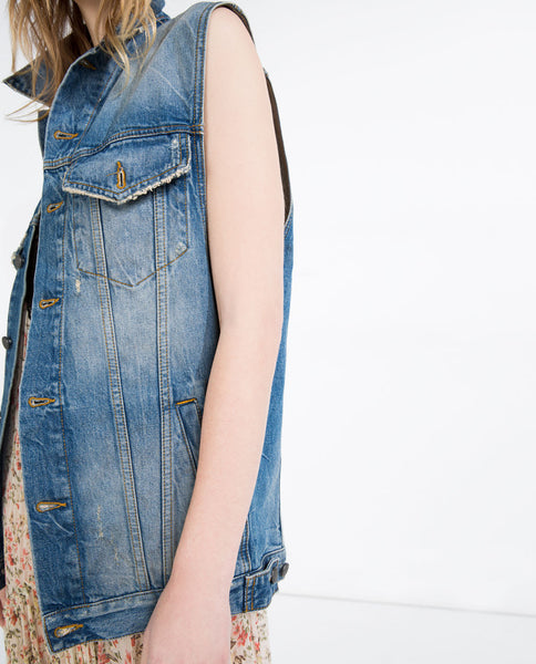 OVERSIZE DENIM WAISTCOAT